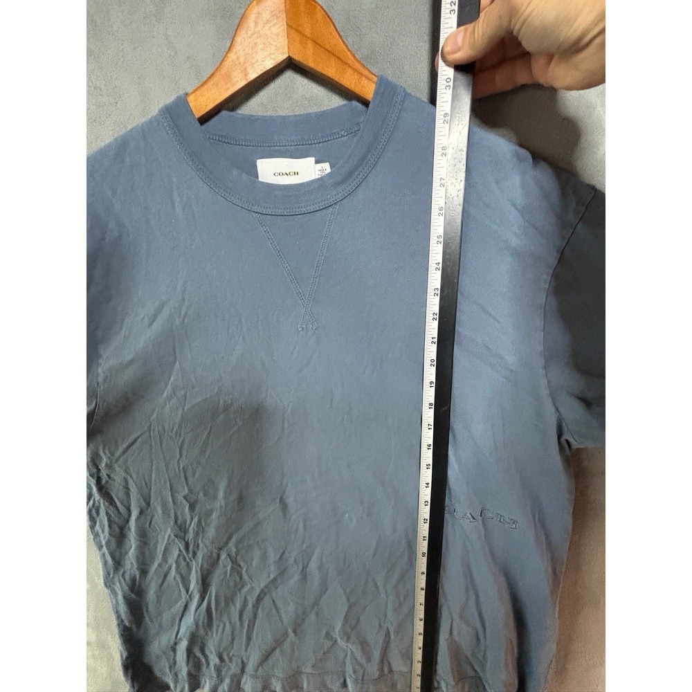 COACH Garment Dye Blue Crewneck Tee Shirt Size L - Picture 6 of 9